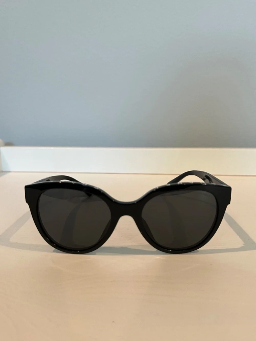 CHANEL Black Butterfly Cat Eye Sunglasses w/ Case